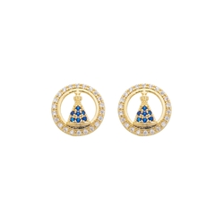Brinco Nossa Senhora Folheado a Ouro 18K