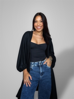 kimono cardigan preto - comprar online