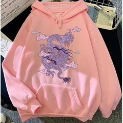 Moletom Canguru Unissex Algodão Dragão Roxo - comprar online