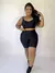 Bermuda Básica Compressão + Top Paty Preto - Plus Size
