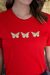 Tshirt TrÊs Borboletas Aplicação