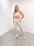 Legging Básica Jacquard 3D + Top Bianca Off White