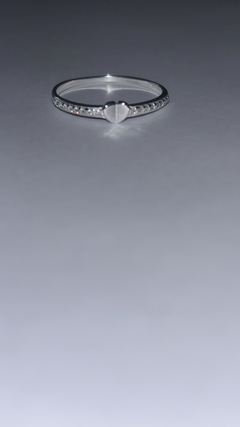 Anel aparador zircônias coração mini prata 925 - DIAMOND’S JÓIAS & ACESSÓRIOS