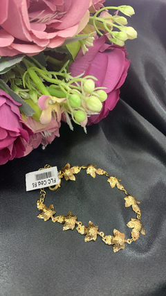 Pulseira folha banhado ouro 18k