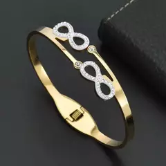 Bracelete símbolo infinito aço inoxidável