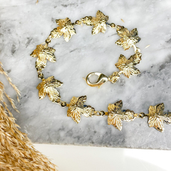 Pulseira folha banhado ouro 18k - comprar online