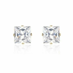 Brinco ponto de luz com zircônia cristal cravejada banhado a ouro 18K