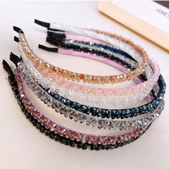 Arco/Tiara com Flores de Contas de Cristal Coloridas Fina/Delicada/Fashion / Acessórios de Cabeça