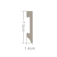 ZOCALO TOP LINE BLANCO 75MM X 14MM X 2.4M - RESISTENTE AL AGUA - Miracema Martínez