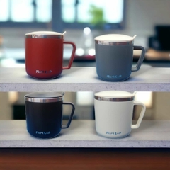 CANECA DE CAFÉ DUPLA PAREDE 350ML, Xícara de Aço Inoxidável Isolada À Vácuo, Para Estudantes, Leite, Chá, Café, Caneca com Tampa