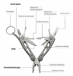 Chaveiro alicate multifuncional domestico pequenos reparos