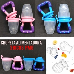 Chupeta Bicos 3 Bicos Porta Frutas Mordedor Silicone Bebe Alimentadora