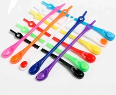 Imagem do 12 unidades/cadarços de silicone redondos sem laços de sapato elástico especial