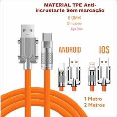 120W 6A Cabo De Carga Super Rápida Tipo C Silicone Líquido Usb Android IOS 1 2 metros cabos carregadores smartphone notebook tablet carros