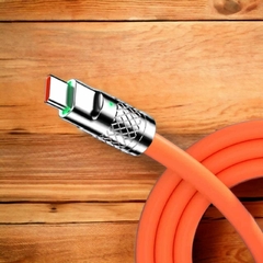 Cabo De Carga Super Rápida 3 Em 1 6A 120W Tipo C Silicone Líquido Micro USB Compatível com Iphone - comprar online