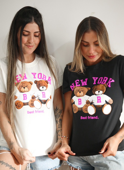 T-Shirt New York preta