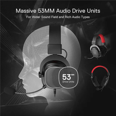 Headset game Redragon-H510 Zeus X Wired, Iluminação RGB - shoppmake