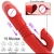 Vibrador de língua dupla com aquecimento telescópico rotativo para mulheres