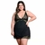 Camisola Plus Size Em Tule E Detalhes Rendados Bicolor