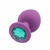 Plug Anal silicone Roxo Com Pedra Tamanho M