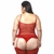 Espartilho Plus Size Tule Com Detalhe Em Renda vermelho veste 52/54/56 - comprar online