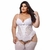 Espartilho Plus Size Com Bojo Drapeado E Fita De Cetim Trançada branco veste 48/50/52 - PAIXÃO&PRAZER