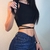 Top crooped preto, com tiras nas costas - comprar online