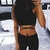 Top crooped preto, com tiras nas costas - comprar online