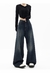 HOUZHOU-Jeans femininos Vintage de perna larga, calças jeans Harajuku Baggy, st na internet