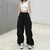 Calça feminina retrô reta de trabalho, casual folgada, calça de perna larga,