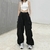 Calça feminina retrô reta de trabalho, casual folgada, calça de perna larga, - comprar online