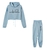 Loose Style Crop Top Conjunto Duas Peças 2023 Outono Inverno