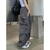 Calça feminina retrô reta de trabalho, casual folgada, calça de perna larga, - loja online