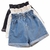 Ruffles Denim Shorts Cintura Elástica Moda Coreana Perna Larga Shorts A-line Ca - comprar online
