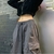 Calça feminina retrô reta de trabalho, casual folgada, calça de perna larga, na internet