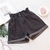 Ruffles Denim Shorts Cintura Elástica Moda Coreana Perna Larga Shorts A-line Ca - BÉKA SHOPS