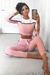 Conjunto de agasalho feminina,cropped curta com listras laterais+calça