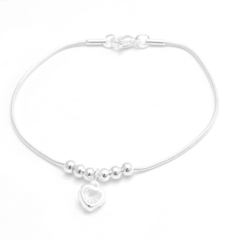 Pulsera white heart