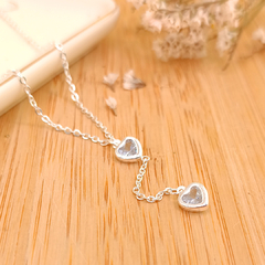 COLLAR DOBLE CORAZÓN BLANCO