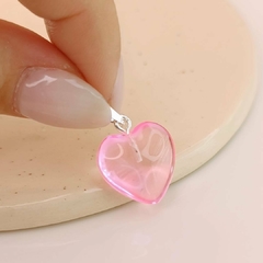 COLLAR CON DIJE CORAZON ROSA