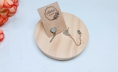 AROS CORAZON CON PIEDRAS Y CADENA