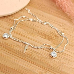 PULSERA DOBLE EMY CON PIEDRA + RAYITO