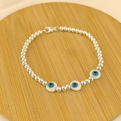Pulsera Bolitas y Ojo Turco