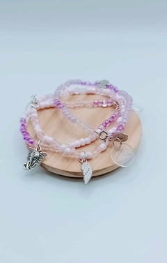 Pulsera Florencens - canutillos tonos lila