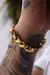 Pulseira Friso S 12mm Fecho Gaveta Banhada a Ouro 18k