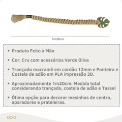 Colar de Mesa Trançado Macramê 1m20cm - DOKE ACESSÓRIOS DE DECORAÇÃO COM DESIGN