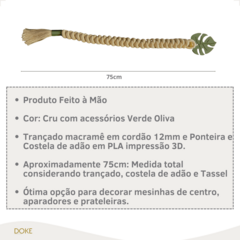 Colar de Mesa Trançado Macramê 75cm - DOKE ACESSÓRIOS DE DECORAÇÃO COM DESIGN