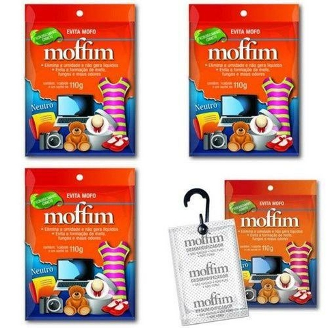 Kit 4 Antimofo Desumidificador Moffim 110g Original