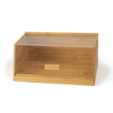 Porta Pão de Bambu com Tampa de Acrílico Oikos 35cm