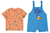 CONJUNTO INFANTIL MENINO JARDINEIRA LOONEY TUNES® EM MOLETINHO MALWEE KIDS LARANJA